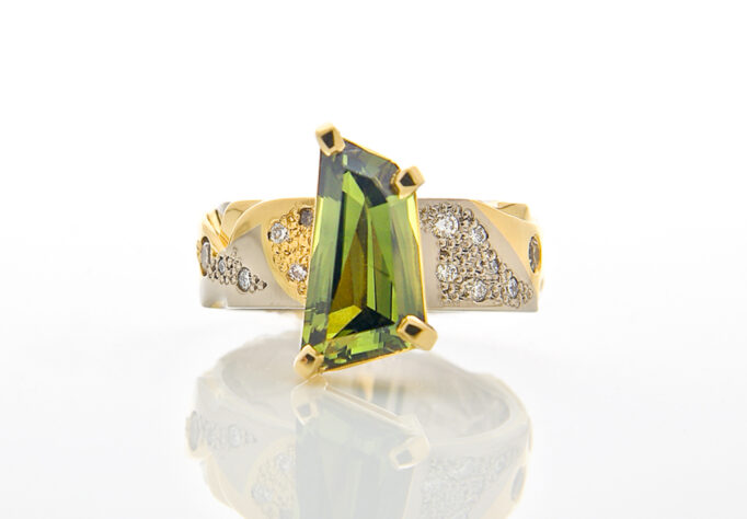Freeform Sapphire Desert Rose Ring